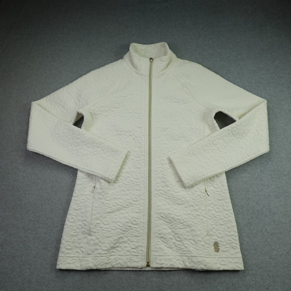 Tommy Bahama Jacket Womens Small Ivory Aruba Purrfection Jacquard